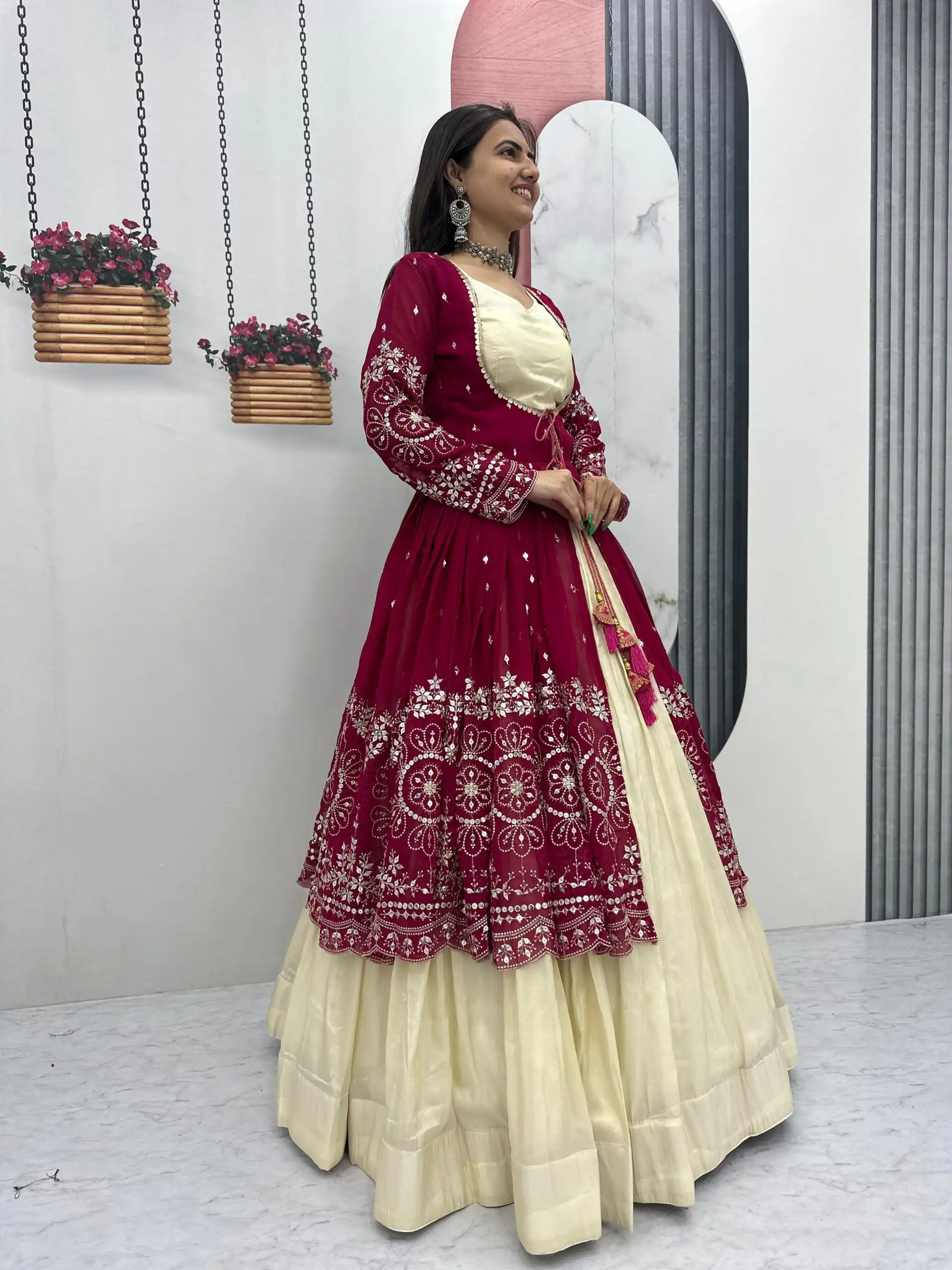Maroon Simar Cosmos Sequence Work Lehenga Choli | Lehenga, Bollywood Lehenga, Creative Lehenga, Designer Lehenga, Embroidered Lehenga, Party Wear Lehenga