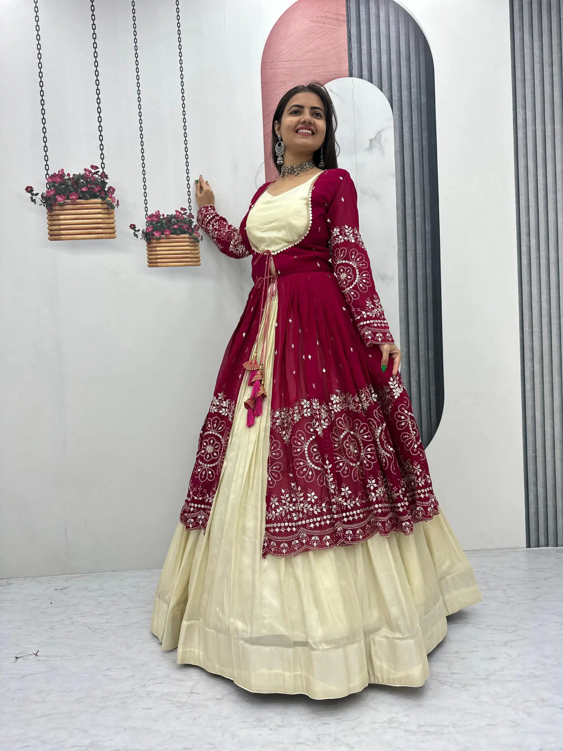 Maroon Simar Cosmos Sequence Work Lehenga Choli | Lehenga, Bollywood Lehenga, Creative Lehenga, Designer Lehenga, Embroidered Lehenga, Party Wear Lehenga