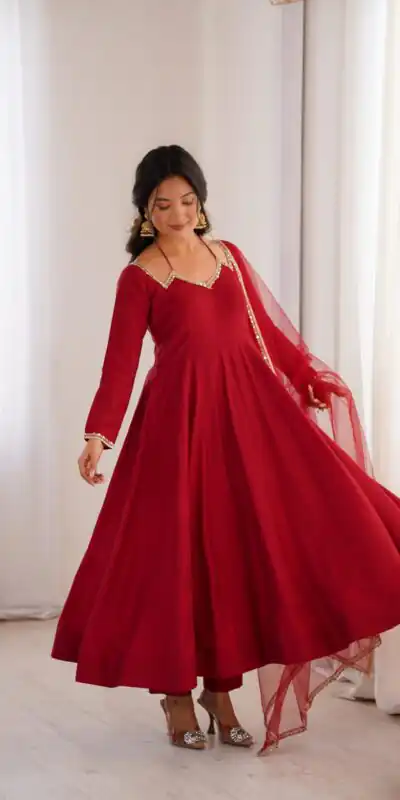 Maroon Soft Nylon Net Mirror Lace Work Anarkali Suit | Anarkali Suits, Bollywood Anarkali, Creative-Anarkali, Designer Anarkali, Embroidered Anarkali, Party Wear Anarkali