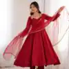 Maroon Soft Nylon Net Mirror Lace Work Anarkali Suit | Anarkali Suits, Bollywood Anarkali, Creative-Anarkali, Designer Anarkali, Embroidered Anarkali, Party Wear Anarkali