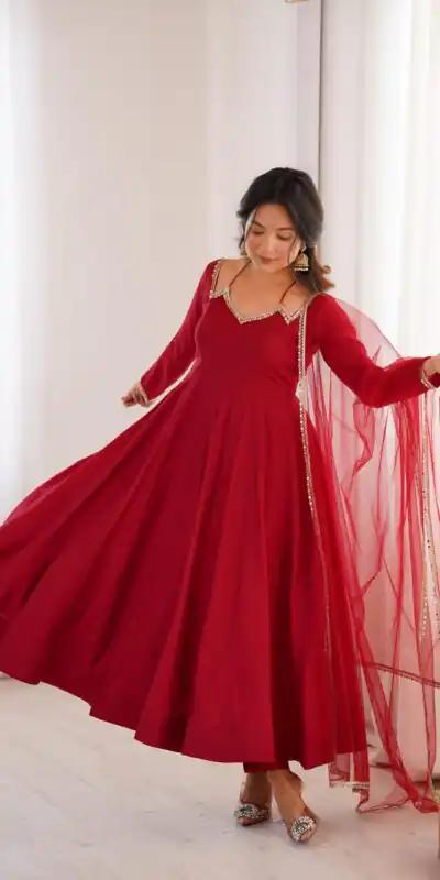 Maroon Soft Nylon Net Mirror Lace Work Anarkali Suit | Anarkali Suits, Bollywood Anarkali, Creative-Anarkali, Designer Anarkali, Embroidered Anarkali, Party Wear Anarkali