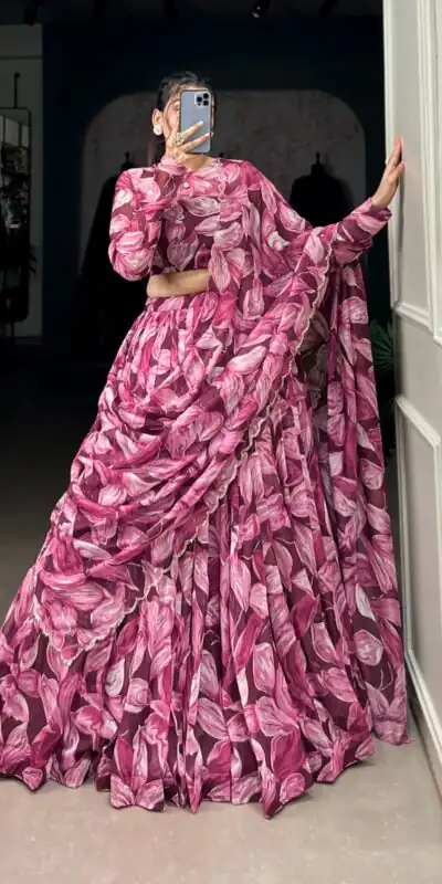 Maroon Tabby Silk Lehenga Choli | Lehenga, Bollywood Lehenga, Creative Lehenga, Designer Lehenga, Embroidered Lehenga, Party Wear Lehenga