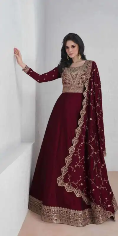 Maroon Vichitra Embroidery Lace Work Salwar Suit | Jump Suits, Salwar suit, Casual Suits, Creative suits, Designer Suits, Palazzo Suits, Party Wear Suits, Patiala Suits, Straight Suits