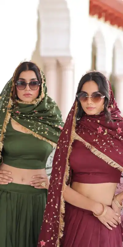 Maroon Vichitra Silk With Embroider Lehenga Choli | Lehenga, Bollywood Lehenga, Creative Lehenga, Designer Lehenga, Embroidered Lehenga, Party Wear Lehenga