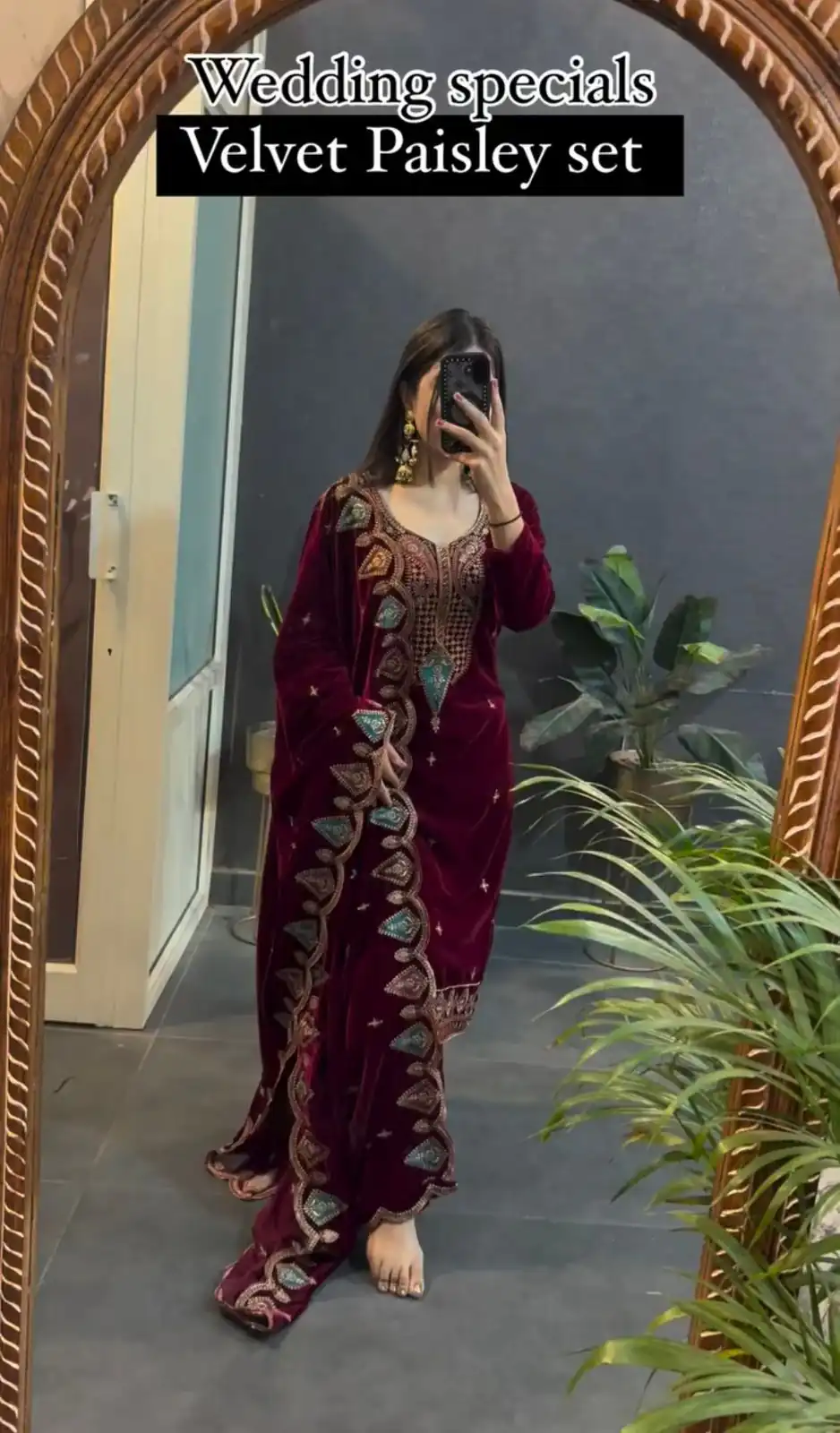 Maroon Viscose Velvet Embroidery Work Salwar Suit | Jump Suits, Tops & Bottoms, Track Suits, Salwar suit, Casual Suits, Creative suits, Designer Suits, Palazzo Suits, Party Wear Suits, Patiala Suits, Straight Suits, Trendy Wear