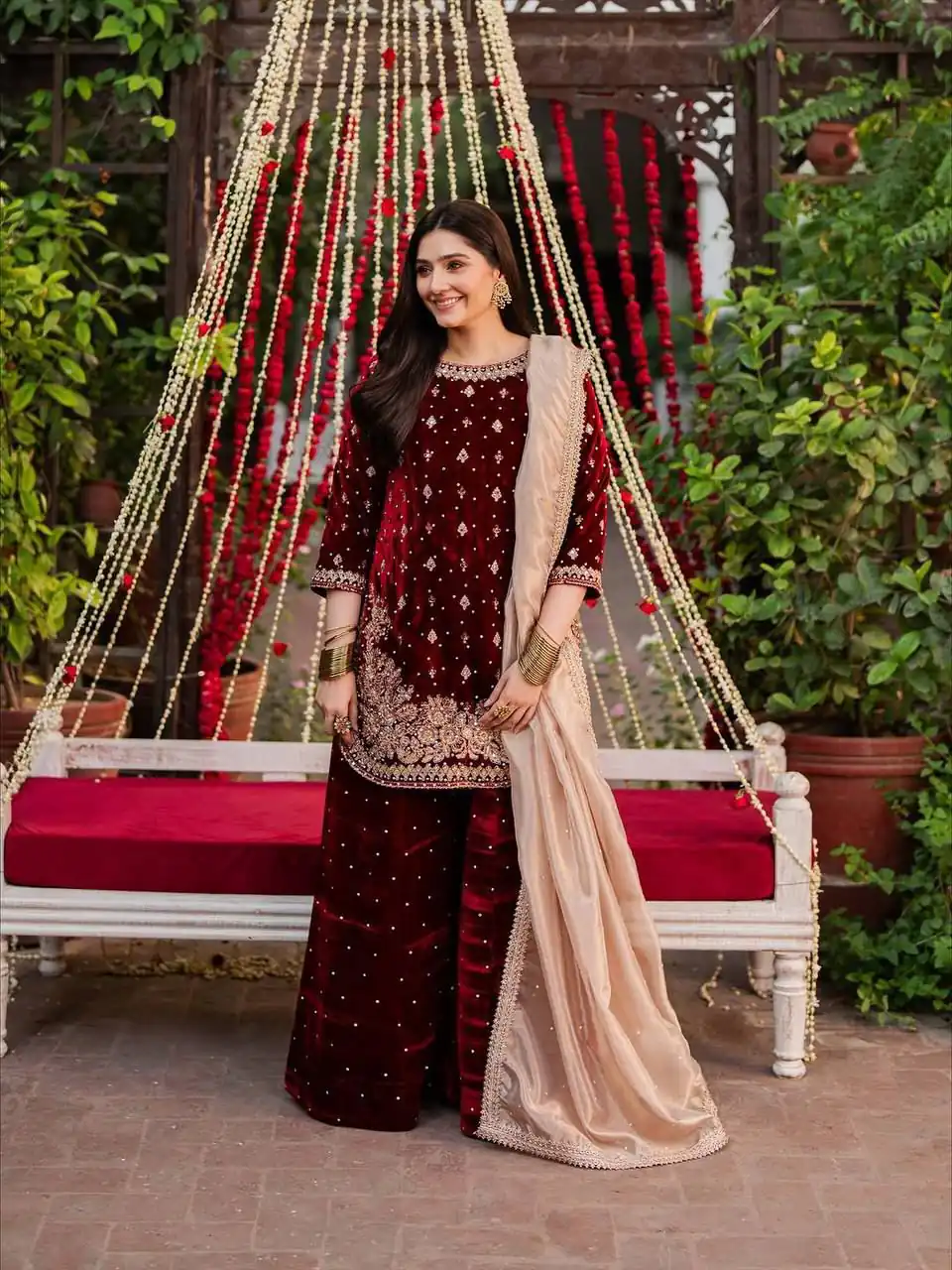 Maroon Viscose Velvet Thread Sequence Work Salwar Suit | Jump Suits, Tops & Bottoms, Track Suits, Salwar suit, Casual Suits, Creative suits, Designer Suits, Palazzo Suits, Party Wear Suits, Patiala Suits, Straight Suits, Trendy Wear