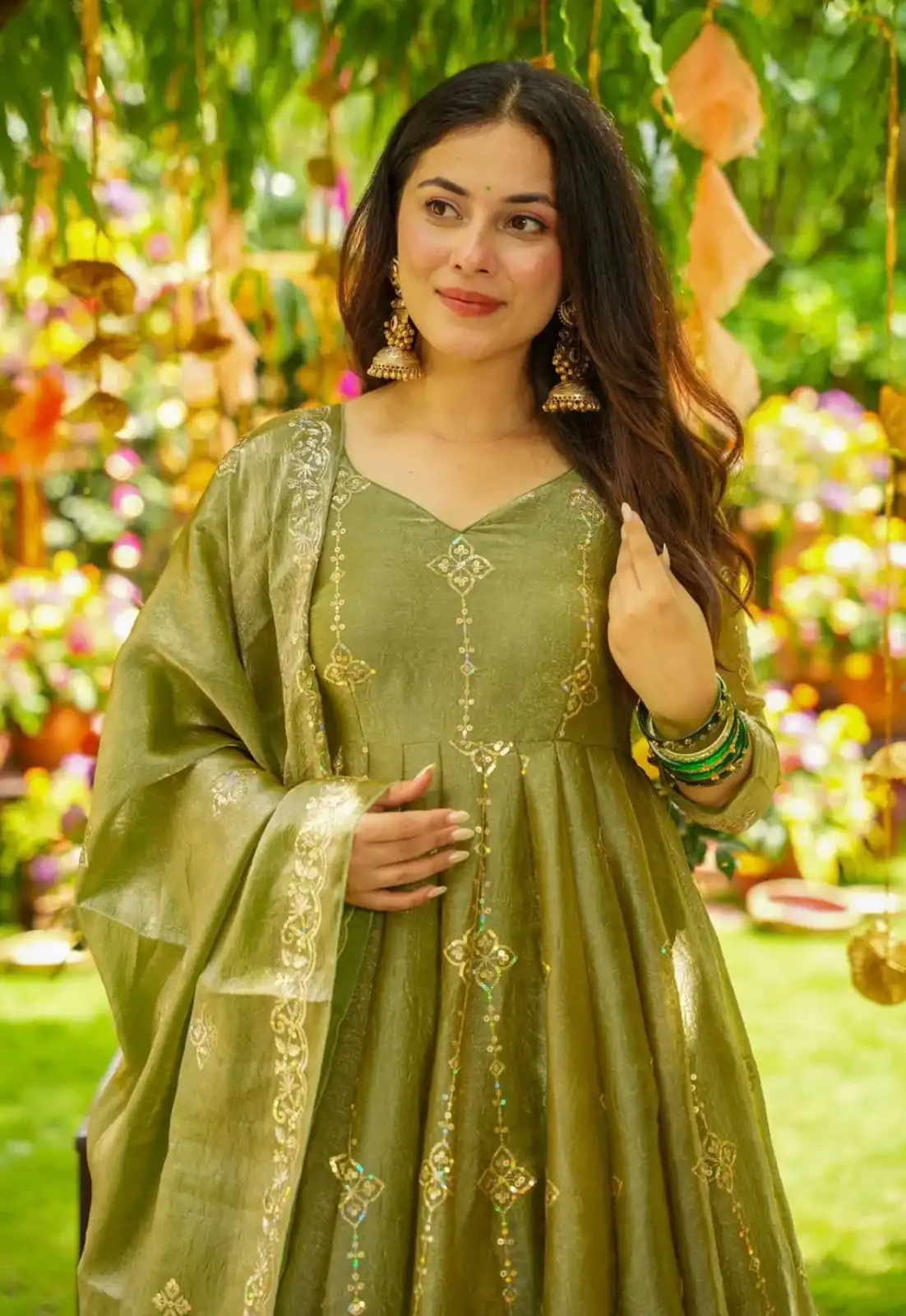 Mehandi Crunchy Silk With Embroidery Salwar Suit | Jump Suits, Tops & Bottoms, Track Suits, Salwar suit, Casual Suits, Creative suits, Designer Suits, Palazzo Suits, Party Wear Suits, Patiala Suits, Straight Suits, Trendy Wear