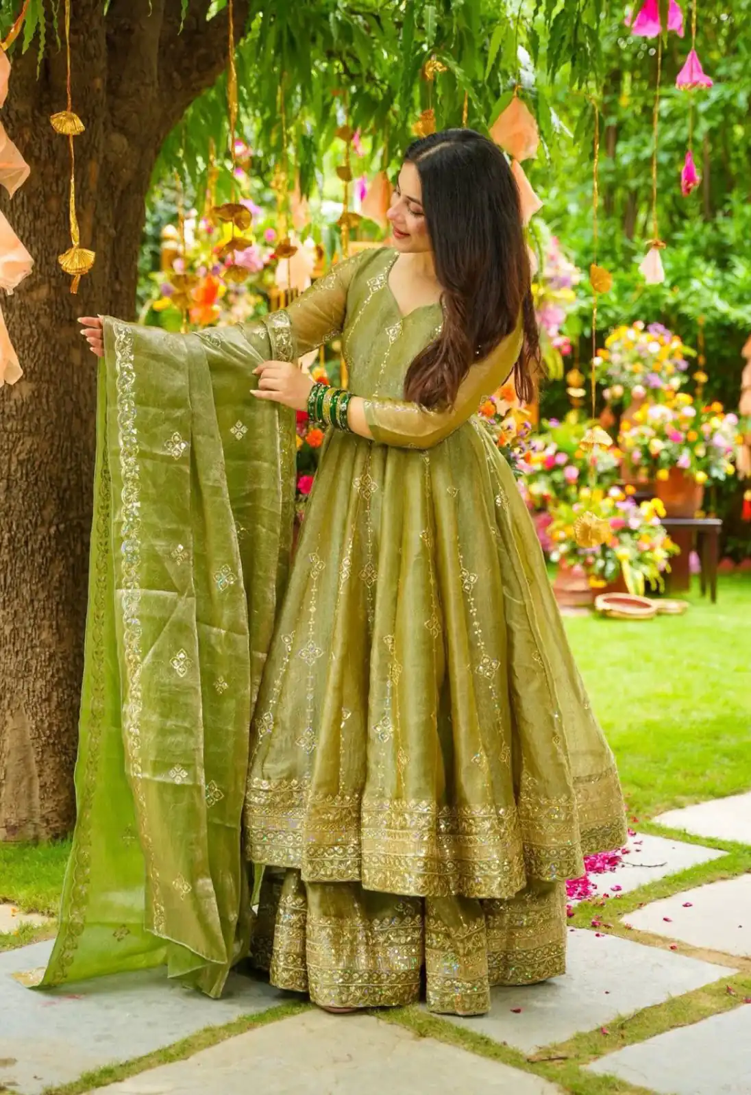 Mehandi Crunchy Silk With Embroidery Salwar Suit | Jump Suits, Tops & Bottoms, Track Suits, Salwar suit, Casual Suits, Creative suits, Designer Suits, Palazzo Suits, Party Wear Suits, Patiala Suits, Straight Suits, Trendy Wear