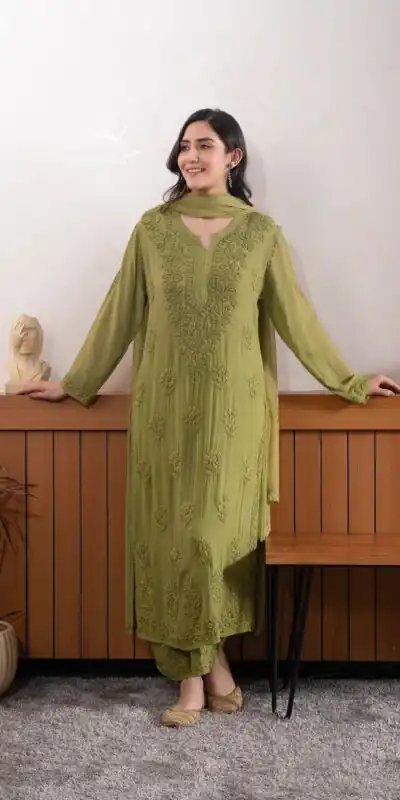Mehandi Georgette Embroidery Work Salwal Suit | Jump Suits, Tops & Bottoms, Track Suits, Salwar suit, Casual Suits, Creative suits, Designer Suits, Palazzo Suits, Party Wear Suits, Patiala Suits, Straight Suits, Trendy Wear