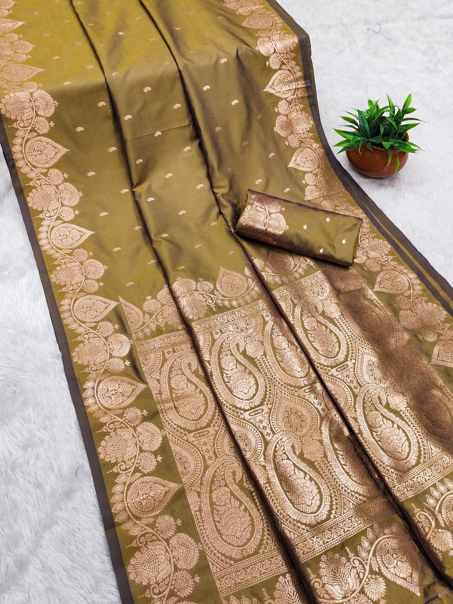 Mehendi Banarasi Silk Zari Work Saree | Sarees, Bollywood Sarees, Creative Sarees, Designer Sarees, Embroidered Sarees, Ethnic Saree, Modern Digital sarees, Party Wear Sarees
