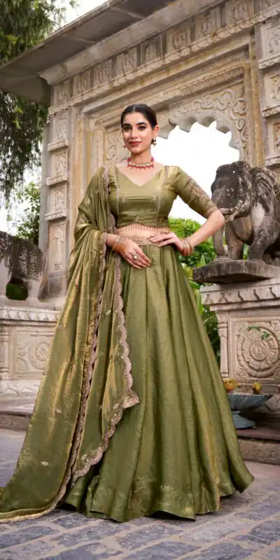 Mehendi Fendi Sequins Work Lehenga Choli | Lehenga, Bollywood Lehenga, Creative Lehenga, Designer Lehenga, Embroidered Lehenga, Party Wear Lehenga