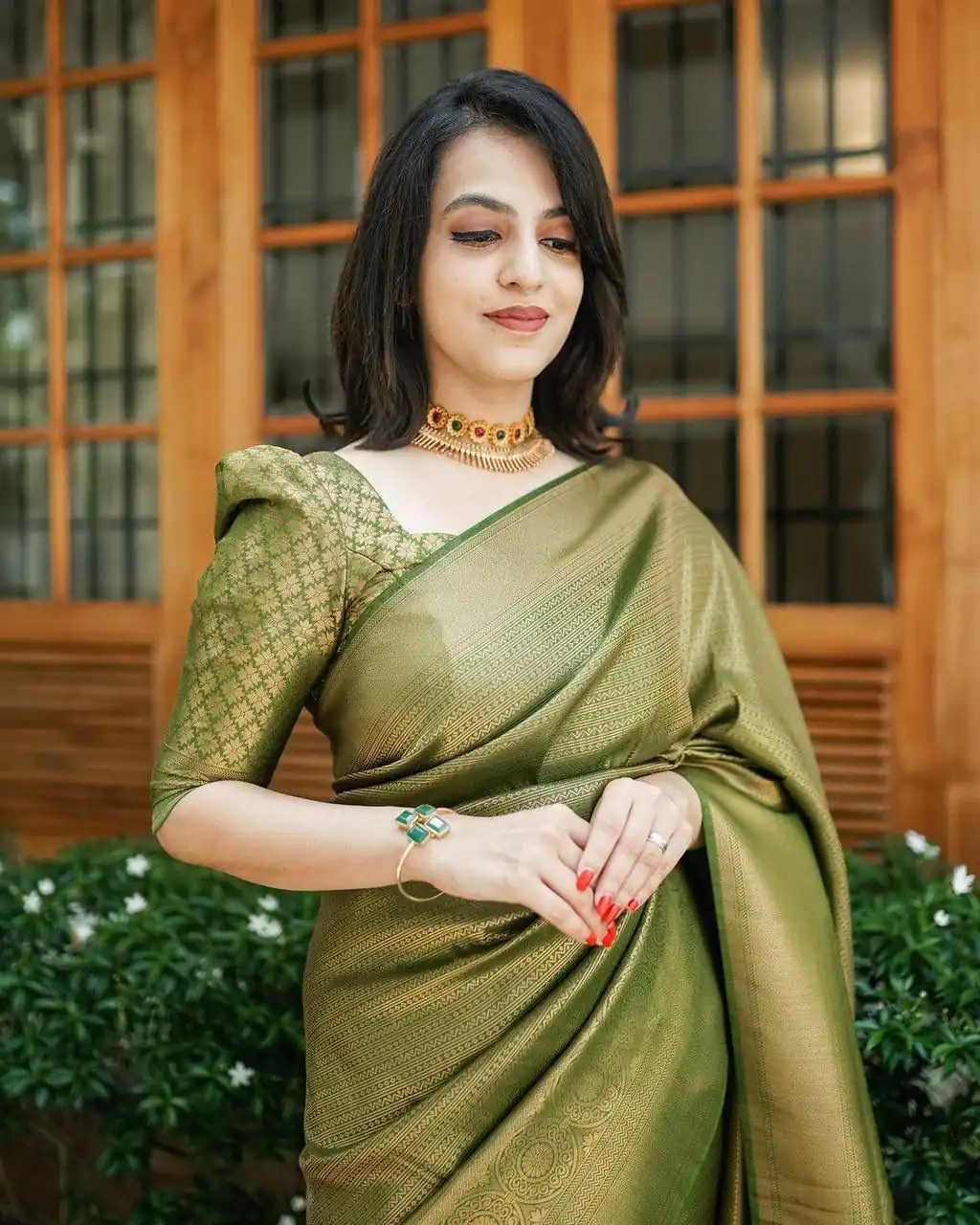Mehndi Silk Jacquard Work On All Over Saree | Sarees, Bollywood Sarees, Creative Sarees, Designer Sarees, Embroidered Sarees, Ethnic Saree, Modern Digital sarees, Party Wear Sarees