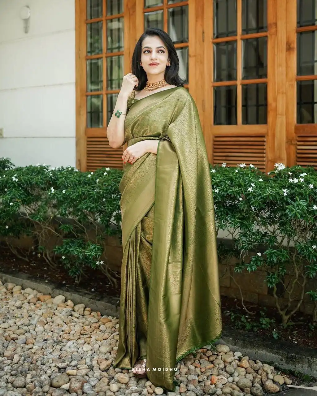 Mehndi Silk Jacquard Work On All Over Saree | Sarees, Bollywood Sarees, Creative Sarees, Designer Sarees, Embroidered Sarees, Ethnic Saree, Modern Digital sarees, Party Wear Sarees
