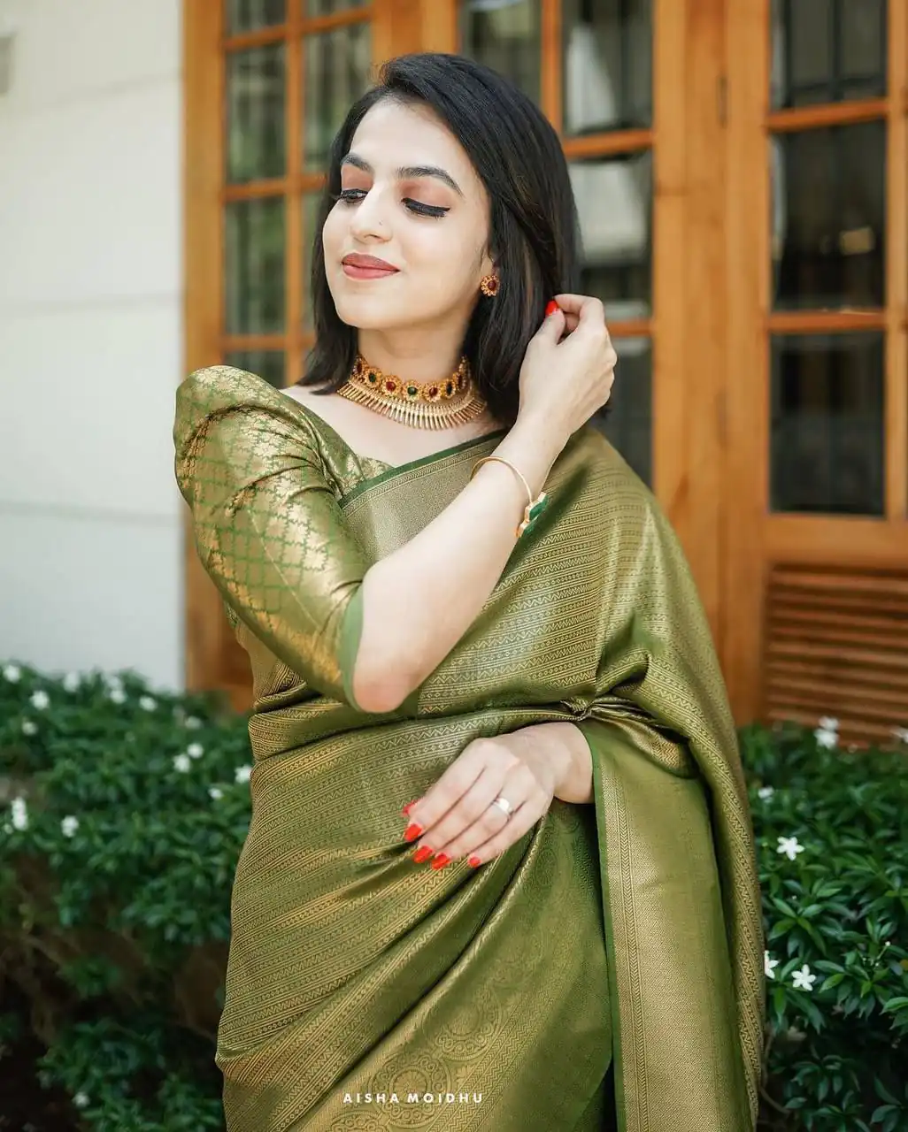 Mehndi Silk Jacquard Work On All Over Saree | Sarees, Bollywood Sarees, Creative Sarees, Designer Sarees, Embroidered Sarees, Ethnic Saree, Modern Digital sarees, Party Wear Sarees