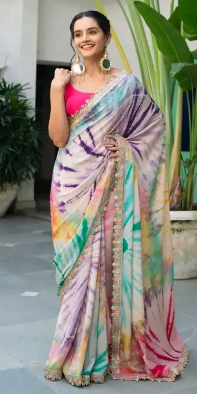 Multi Chinon fabric Embroidery Coding Sequins Lace Saree | Sarees, Bollywood Sarees, Creative Sarees, Designer Sarees, Embroidered Sarees, Ethnic Saree, Modern Digital sarees, Party Wear Sarees