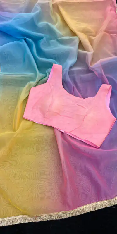 Multi Organza Embroidery Digital Print Saree | Sarees, Bollywood Sarees, Creative Sarees, Designer Sarees, Embroidered Sarees, Ethnic Saree, Modern Digital sarees, Party Wear Sarees