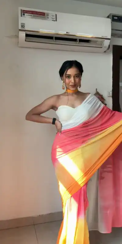 Multi  Soft Georgette Silk Ready To Wear Saree | Sarees, Bollywood Sarees, Creative Sarees, Designer Sarees, Embroidered Sarees, Ethnic Saree, Modern Digital sarees, Party Wear Sarees