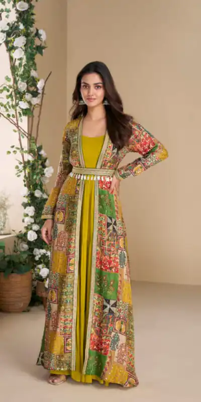 Mustard Blooming Georgette Mirror Work Embroider Kurti | Kurti, Bollywood Kurti, Creative Kurtis, Designer Kurti, Party Wear Kurti, Selfie Kurti