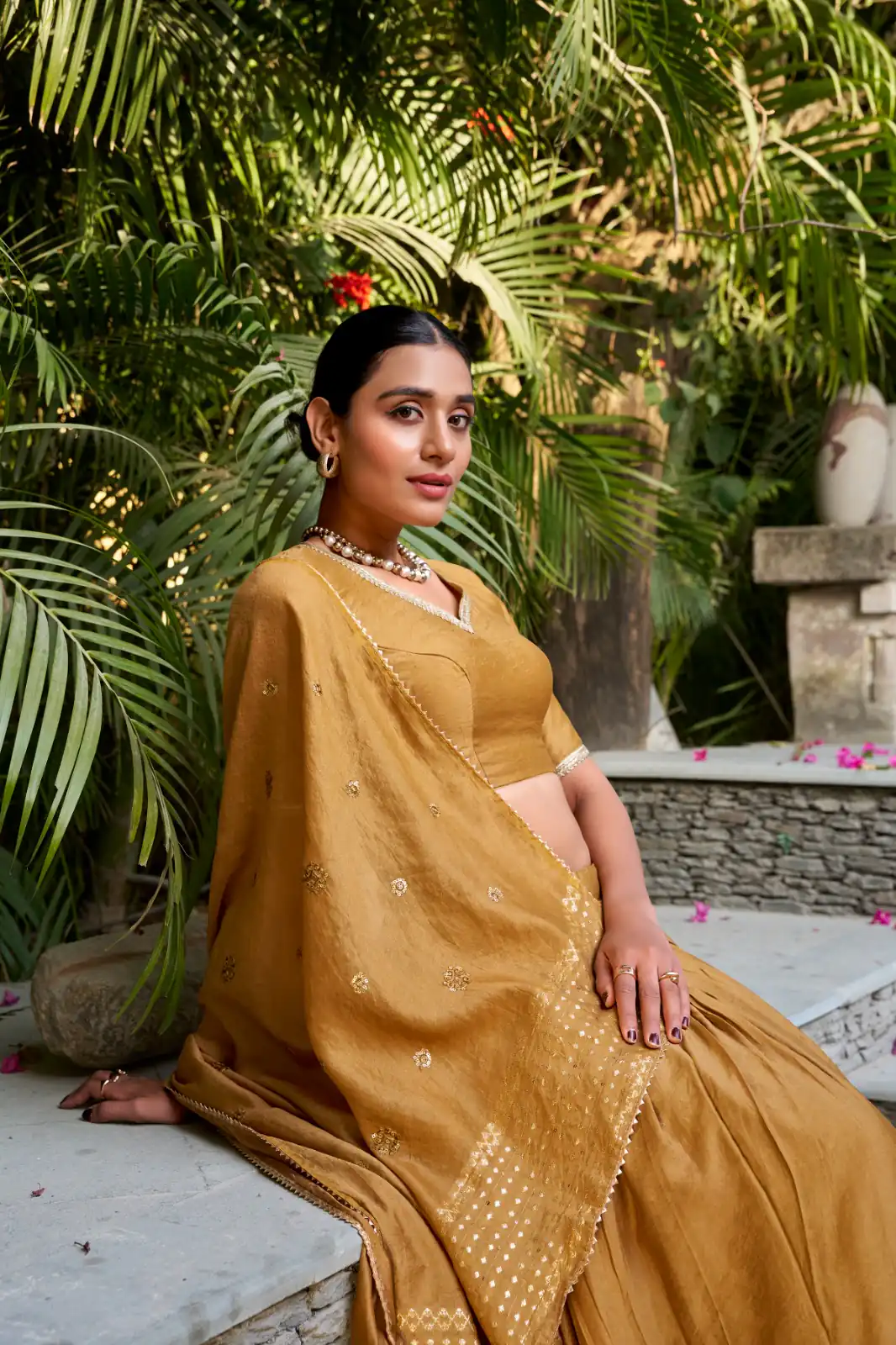 Mustard Chanderi Plain With Zari Weaving Work Border Lehenga Choli | Lehenga, Bollywood Lehenga, Creative Lehenga, Designer Lehenga, Embroidered Lehenga, Party Wear Lehenga