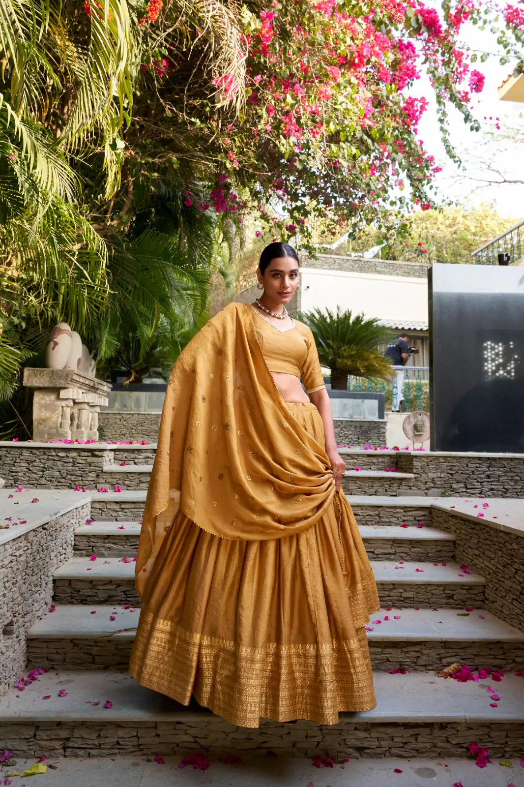 Mustard Chanderi Plain With Zari Weaving Work Border Lehenga Choli | Lehenga, Bollywood Lehenga, Creative Lehenga, Designer Lehenga, Embroidered Lehenga, Party Wear Lehenga