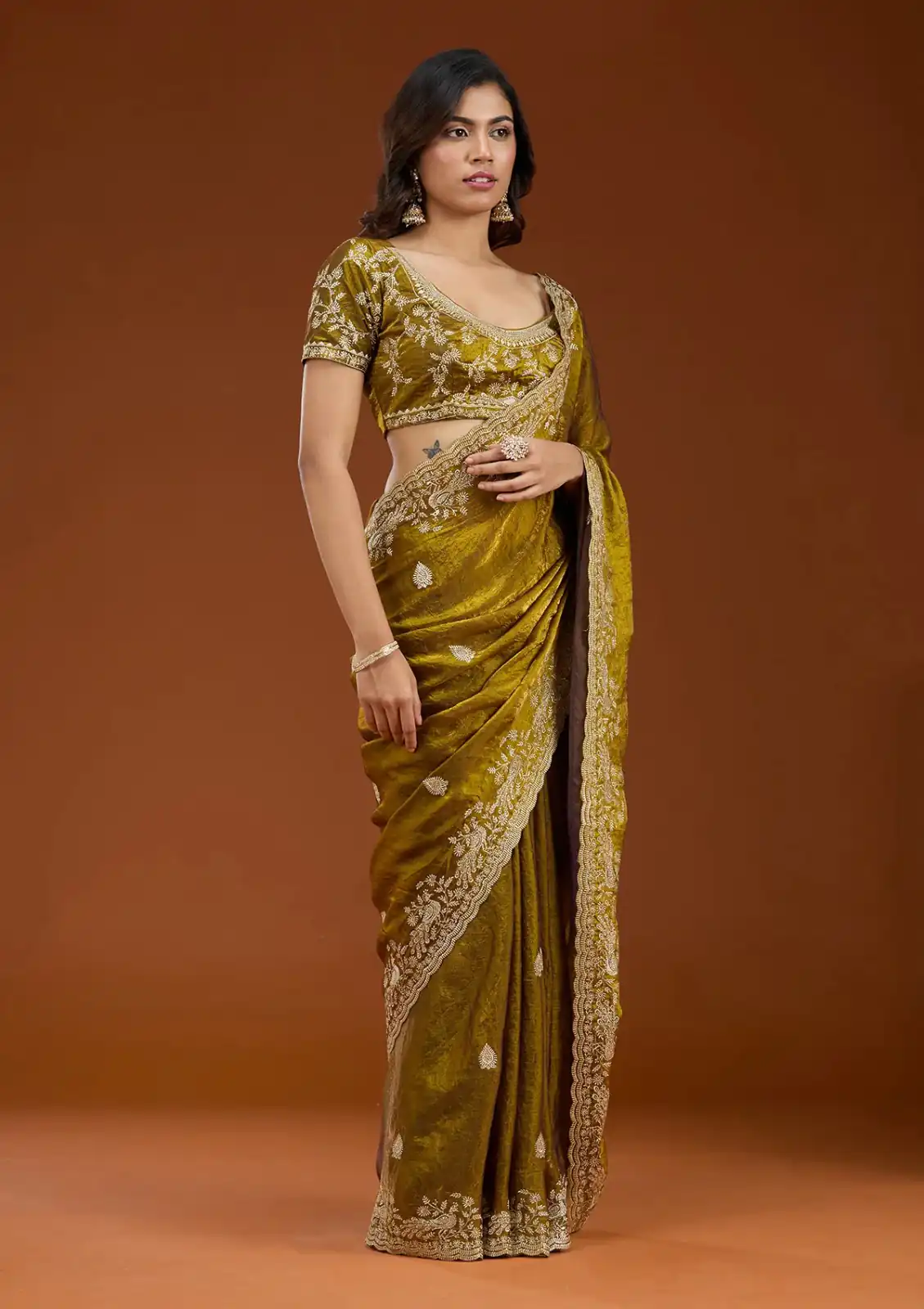 Mustard Fandy Satin Silk Embroidery Work Saree | Sarees, Bollywood Sarees, Creative Sarees, Designer Sarees, Embroidered Sarees, Ethnic Saree, Modern Digital sarees, Party Wear Sarees