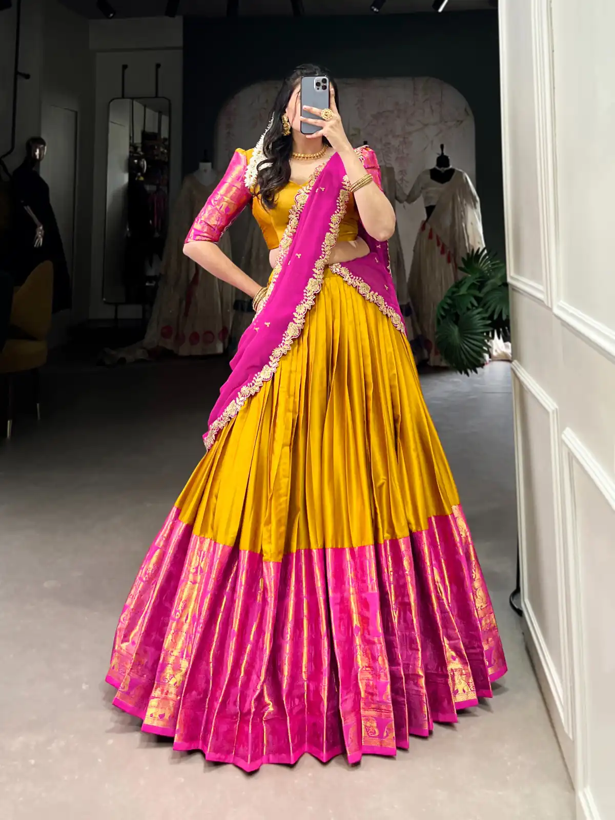 Mustard Narayan Pattu Zari Weaving Work Lehenga Choli | Lehenga, Bollywood Lehenga, Creative Lehenga, Designer Lehenga, Embroidered Lehenga, Party Wear Lehenga