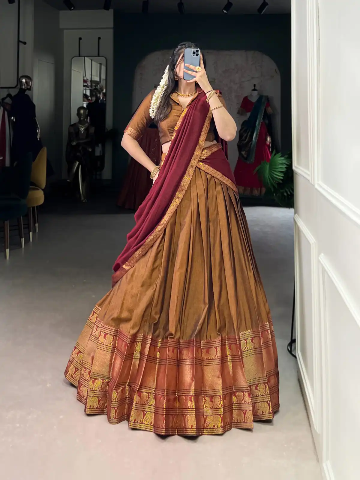 Mustard Narayan Pet Zari Weaving Lehenga Choli | Lehenga, Bollywood Lehenga, Creative Lehenga, Designer Lehenga, Embroidered Lehenga, Party Wear Lehenga