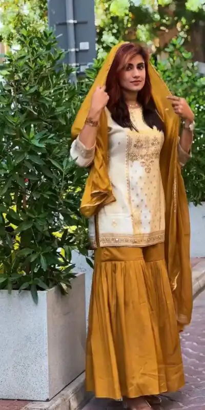 Mustard Natural Crep Lace Work Salwar Suit | Jump Suits, Tops & Bottoms, Track Suits, Salwar suit, Casual Suits, Creative suits, Designer Suits, Palazzo Suits, Party Wear Suits, Patiala Suits, Straight Suits, Trendy Wear
