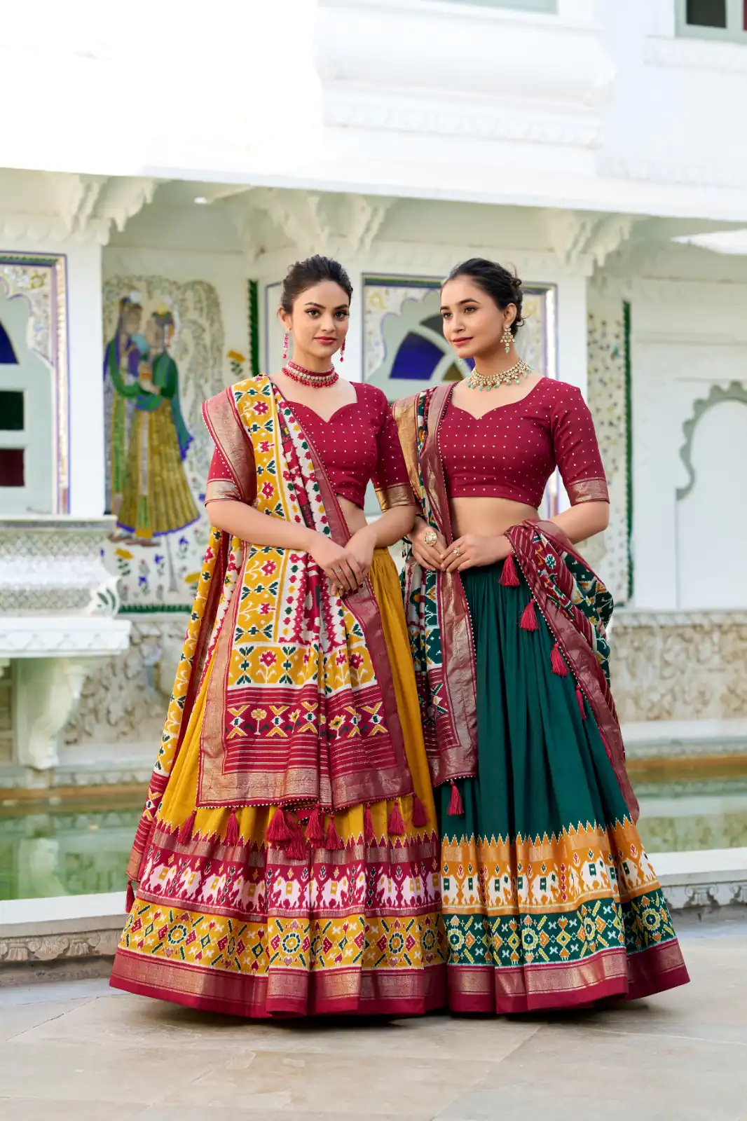 Mustard Tasar Silk Patola Print Gotta Patti Lehenga Choli | Lehenga, Bollywood Lehenga, Creative Lehenga, Designer Lehenga, Embroidered Lehenga, Party Wear Lehenga