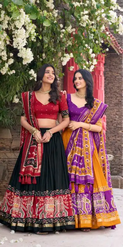 Mustard Tushar Silk Patola Printed Lehenga Choli | Lehenga, Bollywood Lehenga, Creative Lehenga, Designer Lehenga, Embroidered Lehenga, Party Wear Lehenga