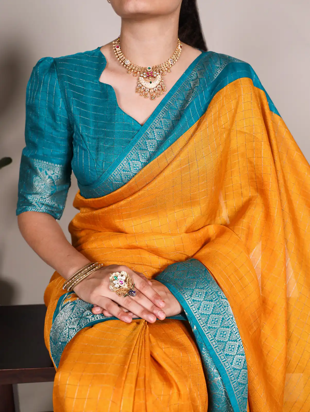 Mustard Tussar Chex Patola Saree | Sarees, Bollywood Sarees, Creative Sarees, Designer Sarees, Embroidered Sarees, Ethnic Saree, Modern Digital sarees, Party Wear Sarees