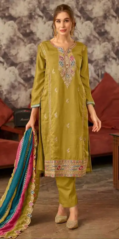 Mustard Vichitra Embroidery Codding Sequence Salwar Suit | Salwar suit, Casual Suits, Creative suits, Designer Suits, Palazzo Suits, Party Wear Suits, Patiala Suits, Straight Suits