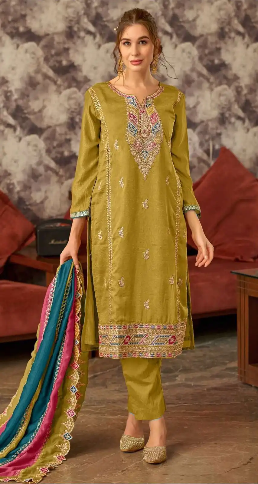 Mustard Vichitra Embroidery Codding Sequence Salwar Suit | Salwar suit, Casual Suits, Creative suits, Designer Suits, Palazzo Suits, Party Wear Suits, Patiala Suits, Straight Suits