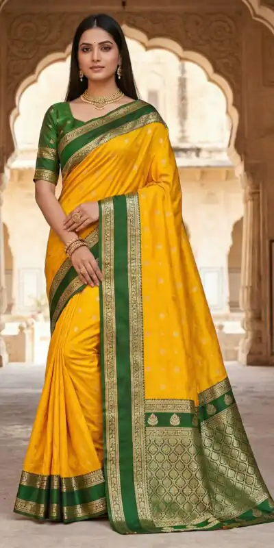 Mustered Banarasi Gold Zari Work Saree | Sarees, Bollywood Sarees, Creative Sarees, Designer Sarees, Embroidered Sarees, Ethnic Saree, Modern Digital sarees, Party Wear Sarees