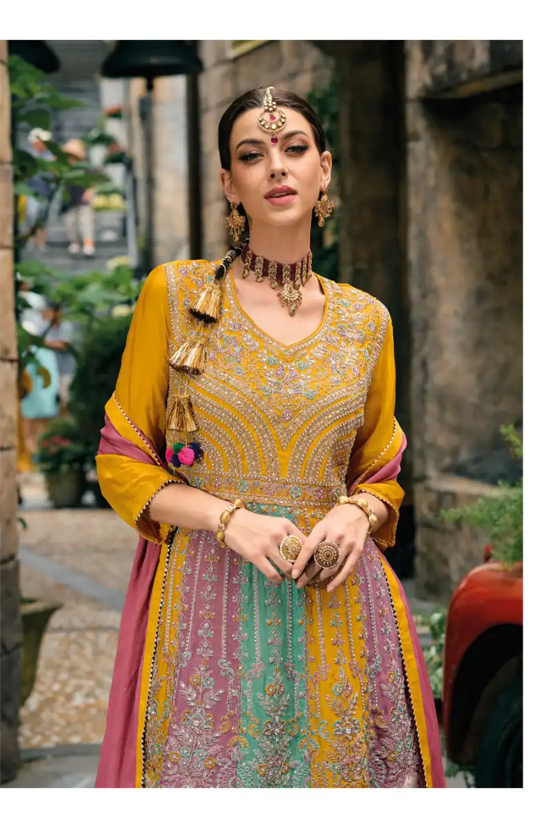 Mustered Chinon Embroidery Work Salwar Suit | Jump Suits, Salwar suit, Casual Suits, Creative suits, Designer Suits, Palazzo Suits, Party Wear Suits, Patiala Suits, Straight Suits