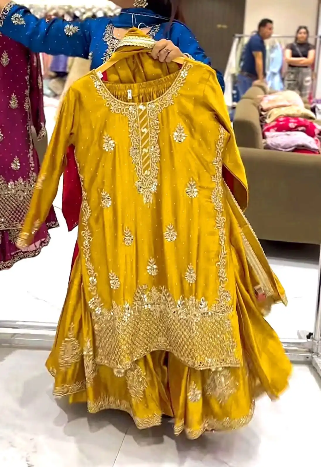 Mustered Chinon Silk Embroidery Work Salwar Suit | Jump Suits, Salwar suit, Casual Suits, Creative suits, Designer Suits, Palazzo Suits, Party Wear Suits, Patiala Suits, Straight Suits