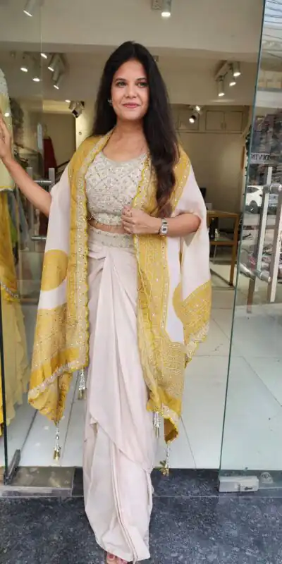 Mustered Crap Silk Embroidery Mirror Work Dhoti Suit | Jump Suits, Salwar suit, Casual Suits, Creative suits, Designer Suits, Palazzo Suits, Party Wear Suits, Patiala Suits, Straight Suits