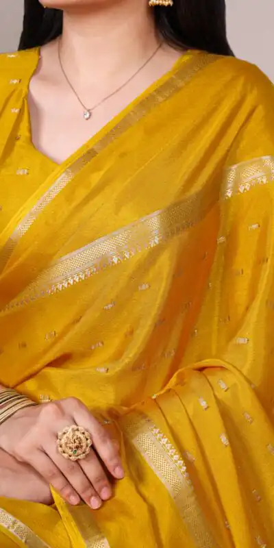Mustered Crepe Weaving Work Saree | Sarees, Bollywood Sarees, Creative Sarees, Designer Sarees, Embroidered Sarees, Ethnic Saree, Modern Digital sarees, Party Wear Sarees