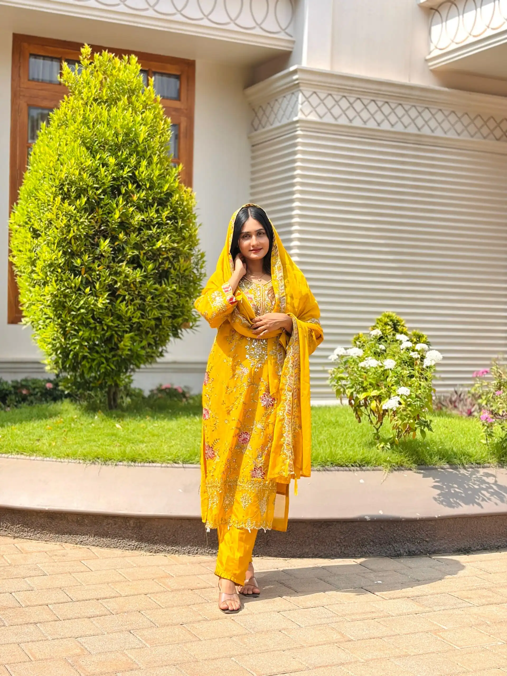 Mustered Crunchy Silk Embroidery Lace Work Salwar Suit | Jump Suits, Salwar suit, Casual Suits, Creative suits, Designer Suits, Palazzo Suits, Party Wear Suits, Patiala Suits, Straight Suits