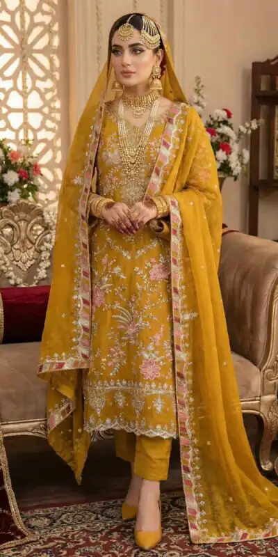 Mustered Crunchy Silk Embroidery Lace Work Salwar Suit | Jump Suits, Salwar suit, Casual Suits, Creative suits, Designer Suits, Palazzo Suits, Party Wear Suits, Patiala Suits, Straight Suits