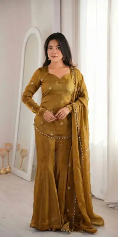 Mustered Fendy Silk Embroidery Lace Work Salwar Suit | Jump Suits, Salwar suit, Casual Suits, Creative suits, Designer Suits, Palazzo Suits, Party Wear Suits, Patiala Suits, Straight Suits