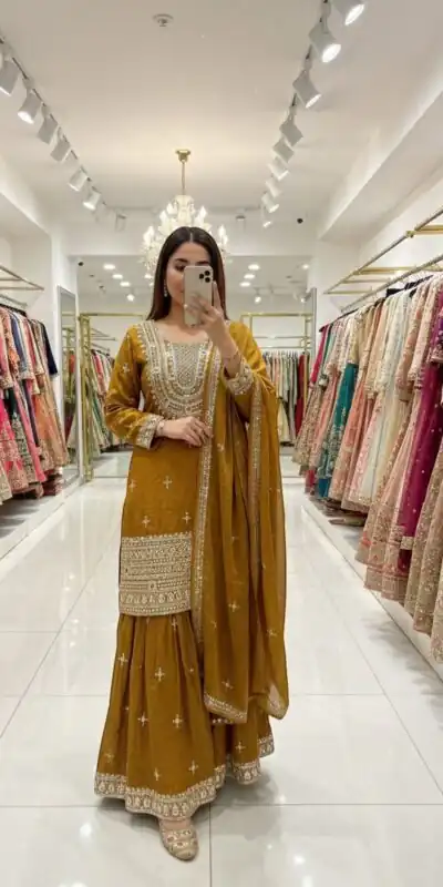 Mustered Fendy Silk Mirror Embroider Work Salwar Suit | Jump Suits, Salwar suit, Casual Suits, Creative suits, Designer Suits, Palazzo Suits, Party Wear Suits, Patiala Suits, Straight Suits