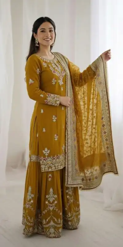 Mustered Georgette Sequence Work Salwar Suit | Jump Suits, Salwar suit, Casual Suits, Creative suits, Designer Suits, Palazzo Suits, Party Wear Suits, Patiala Suits, Straight Suits