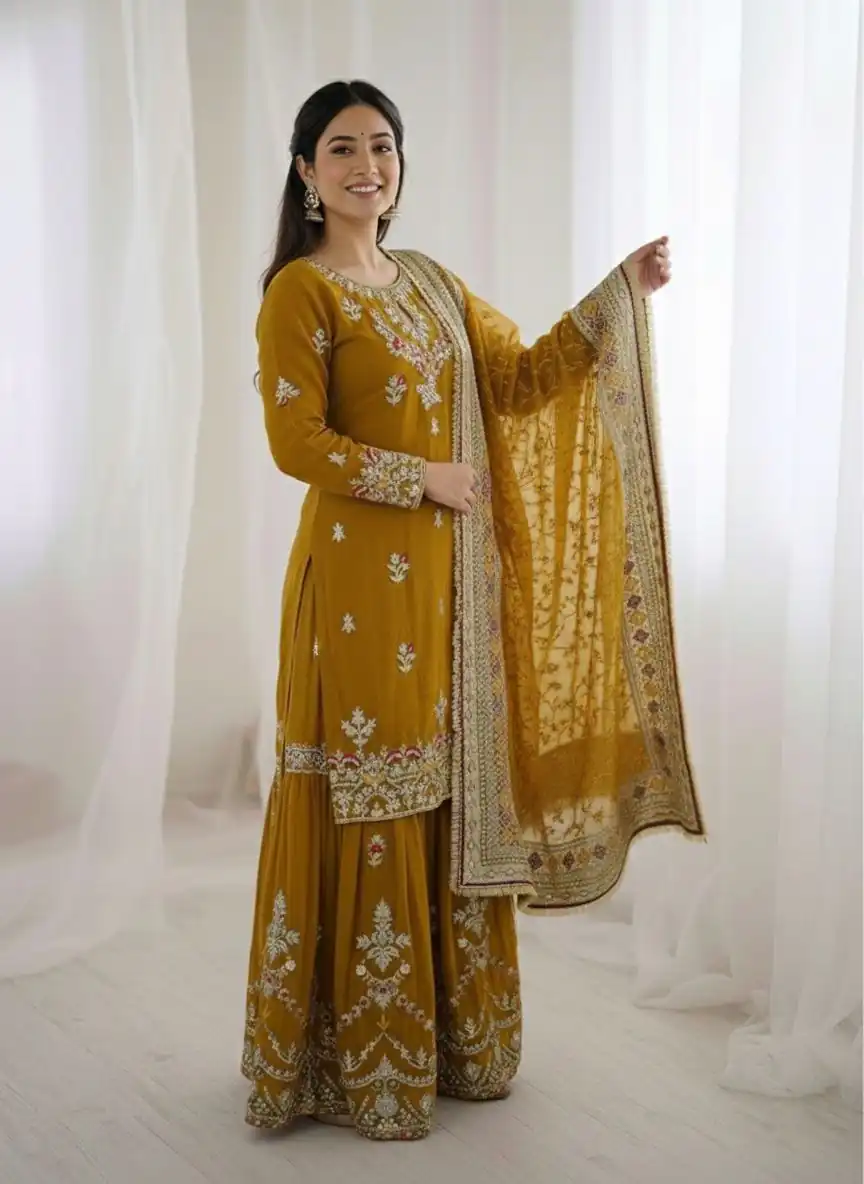 Mustered Georgette Sequence Work Salwar Suit | Jump Suits, Salwar suit, Casual Suits, Creative suits, Designer Suits, Palazzo Suits, Party Wear Suits, Patiala Suits, Straight Suits