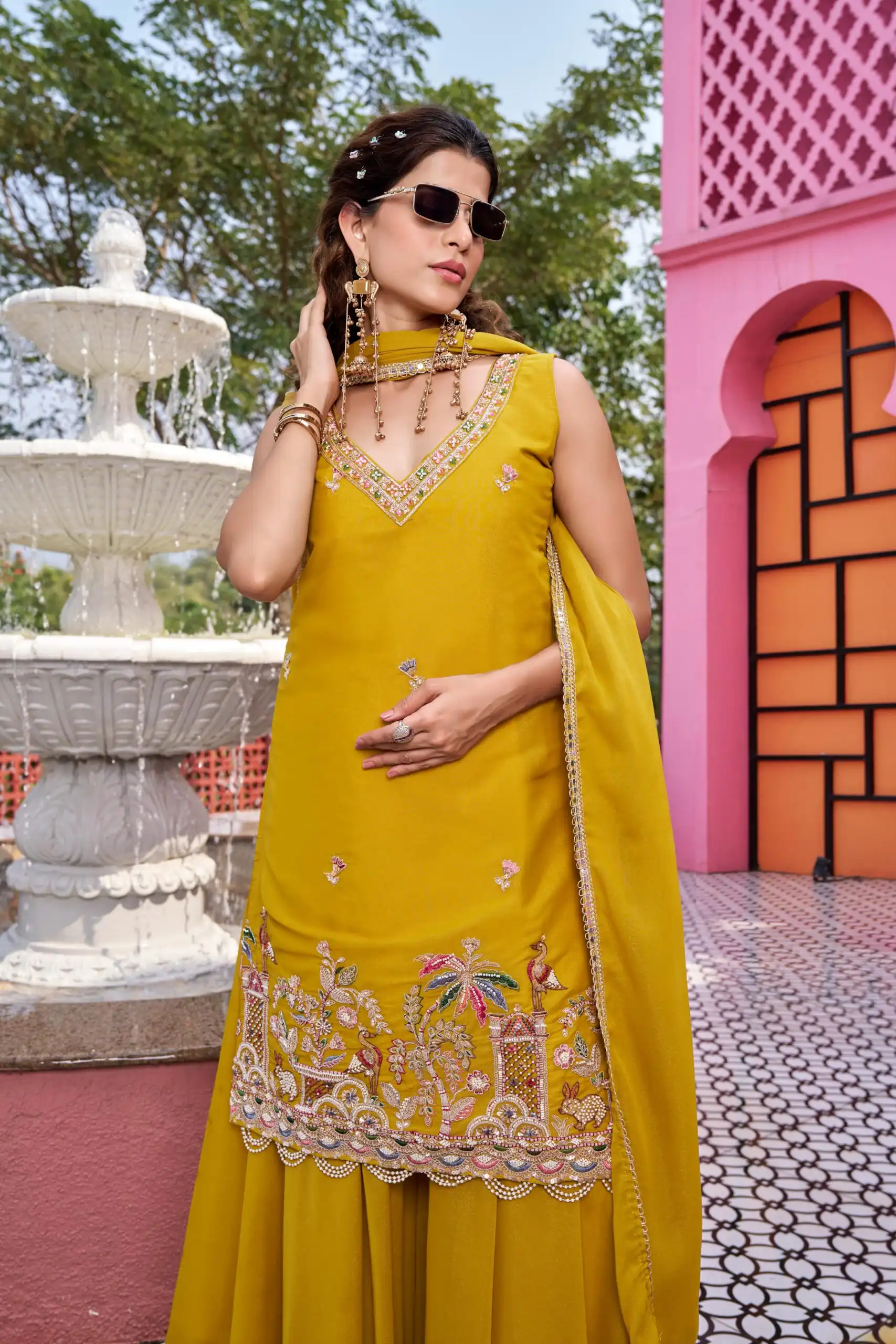 Mustered Star Georgette Embroidery Work Salwar Suit | Jump Suits, Salwar suit, Casual Suits, Creative suits, Designer Suits, Palazzo Suits, Party Wear Suits, Patiala Suits, Straight Suits