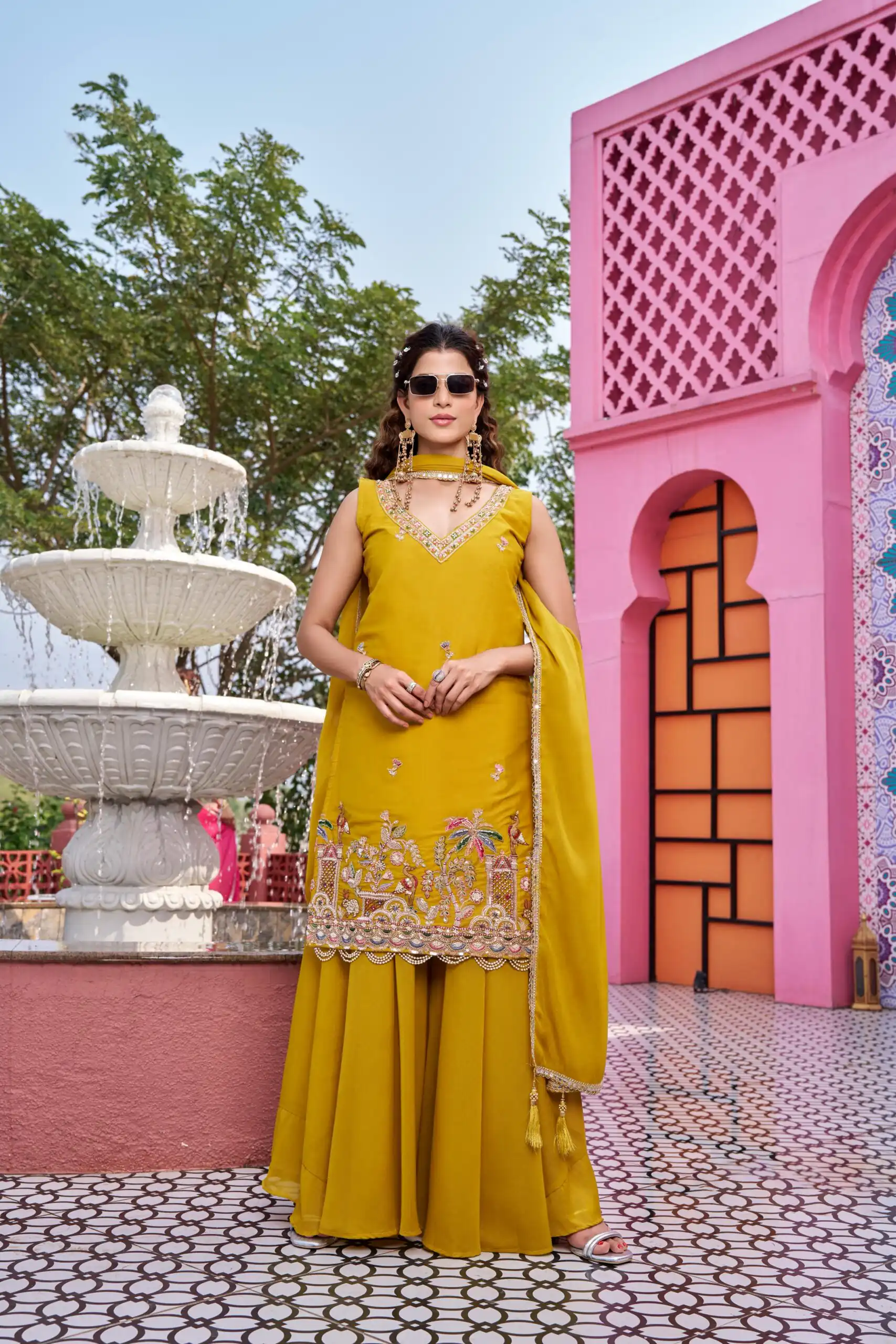 Mustered Star Georgette Embroidery Work Salwar Suit | Jump Suits, Salwar suit, Casual Suits, Creative suits, Designer Suits, Palazzo Suits, Party Wear Suits, Patiala Suits, Straight Suits