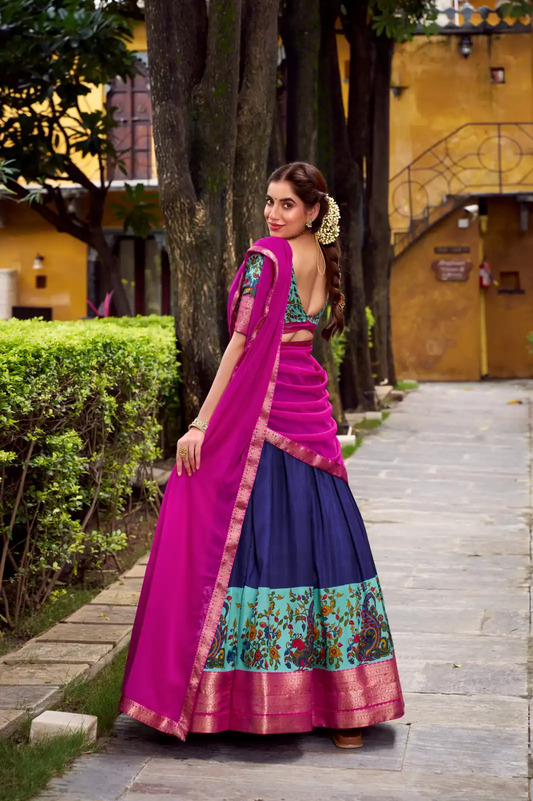 Navy Blue Aastha Silk Lace Zari Work Lehenga Choli | Lehenga, Bollywood Lehenga, Creative Lehenga, Designer Lehenga, Embroidered Lehenga, Party Wear Lehenga