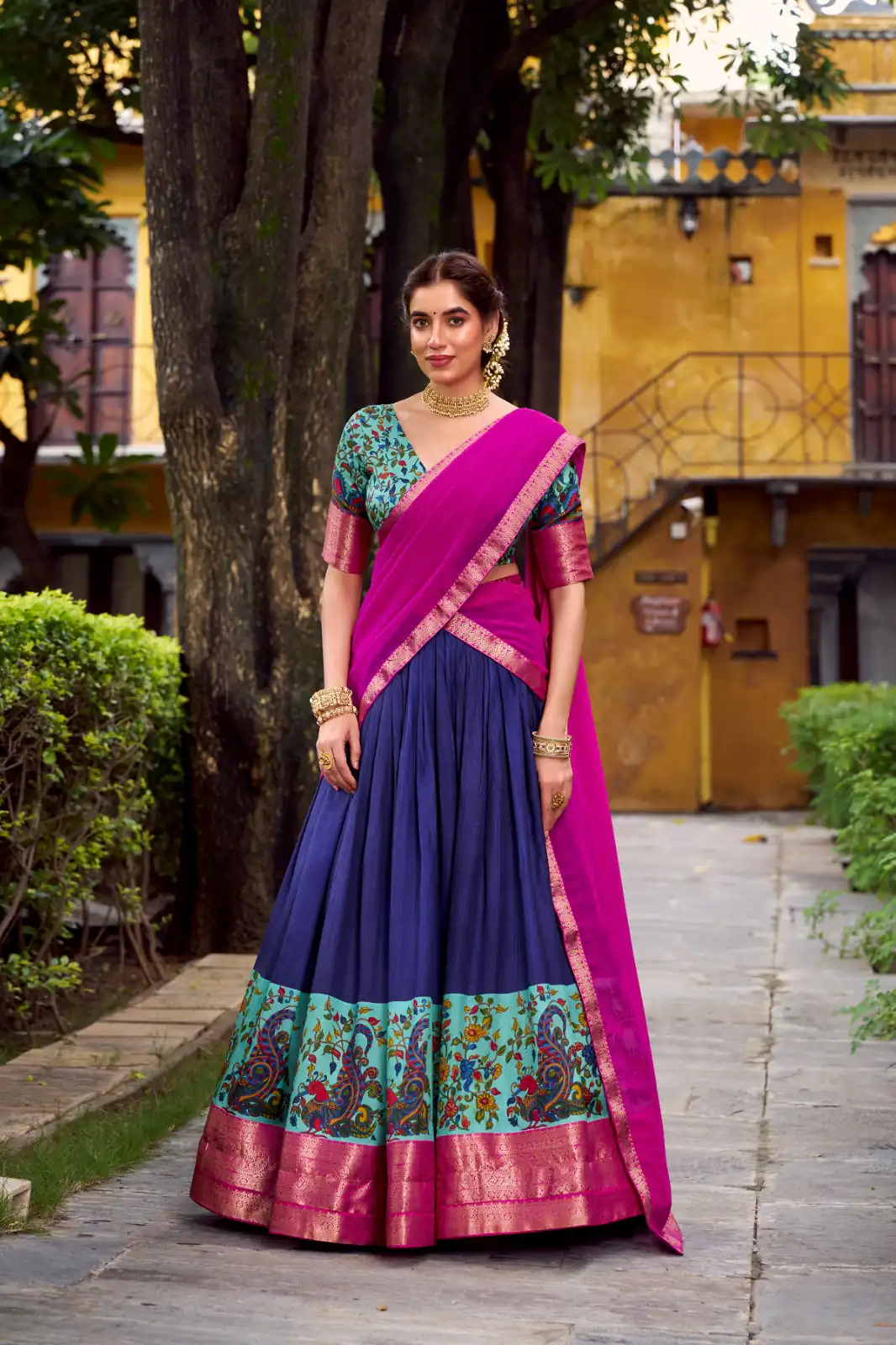 Navy Blue Aastha Silk Lace Zari Work Lehenga Choli | Lehenga, Bollywood Lehenga, Creative Lehenga, Designer Lehenga, Embroidered Lehenga, Party Wear Lehenga