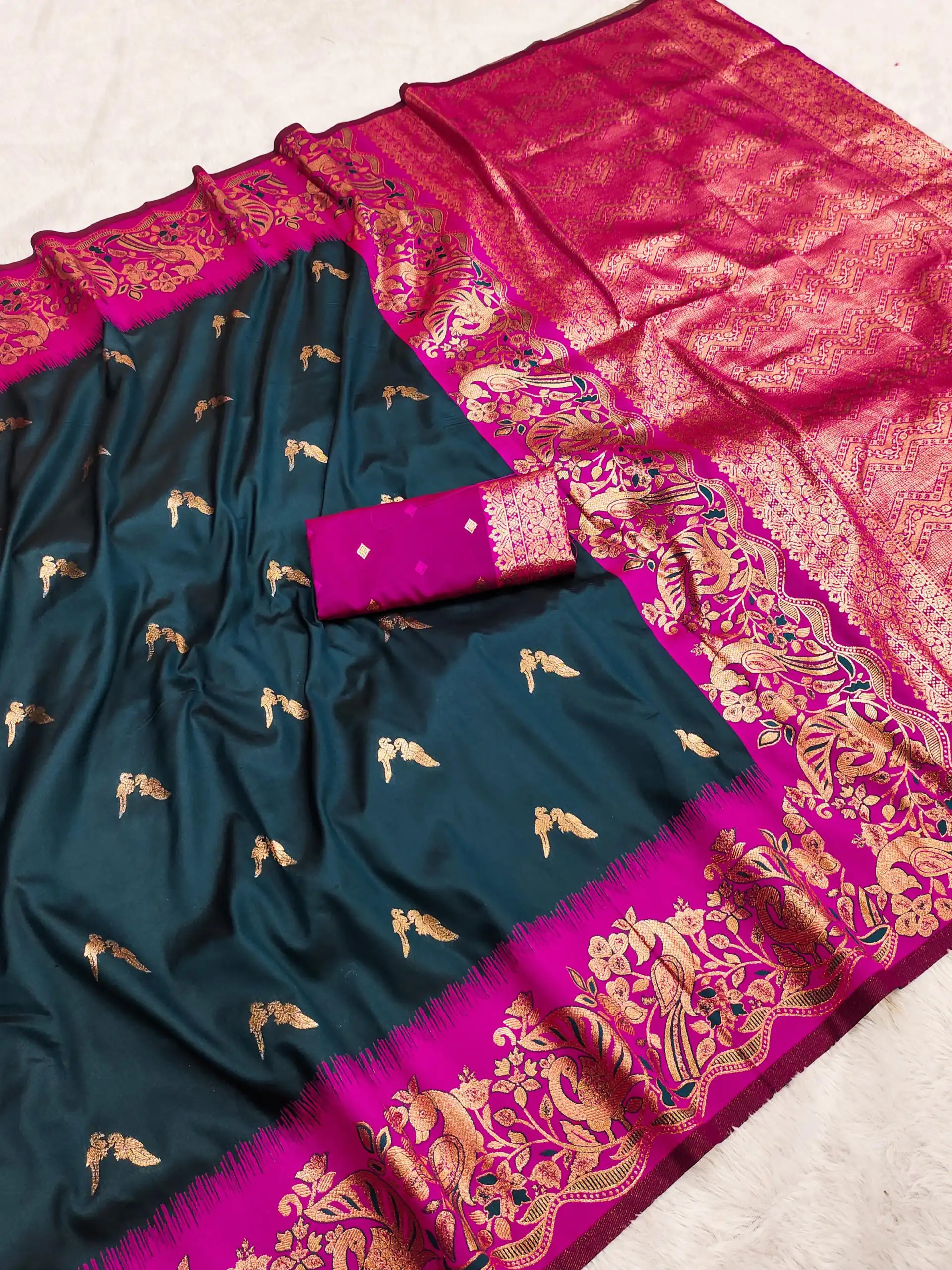 Navy Blue Banarasi Silk Weaving Lace Zari Work Saree | Sarees, Bollywood Sarees, Creative Sarees, Designer Sarees, Embroidered Sarees, Ethnic Saree, Modern Digital sarees, Party Wear Sarees