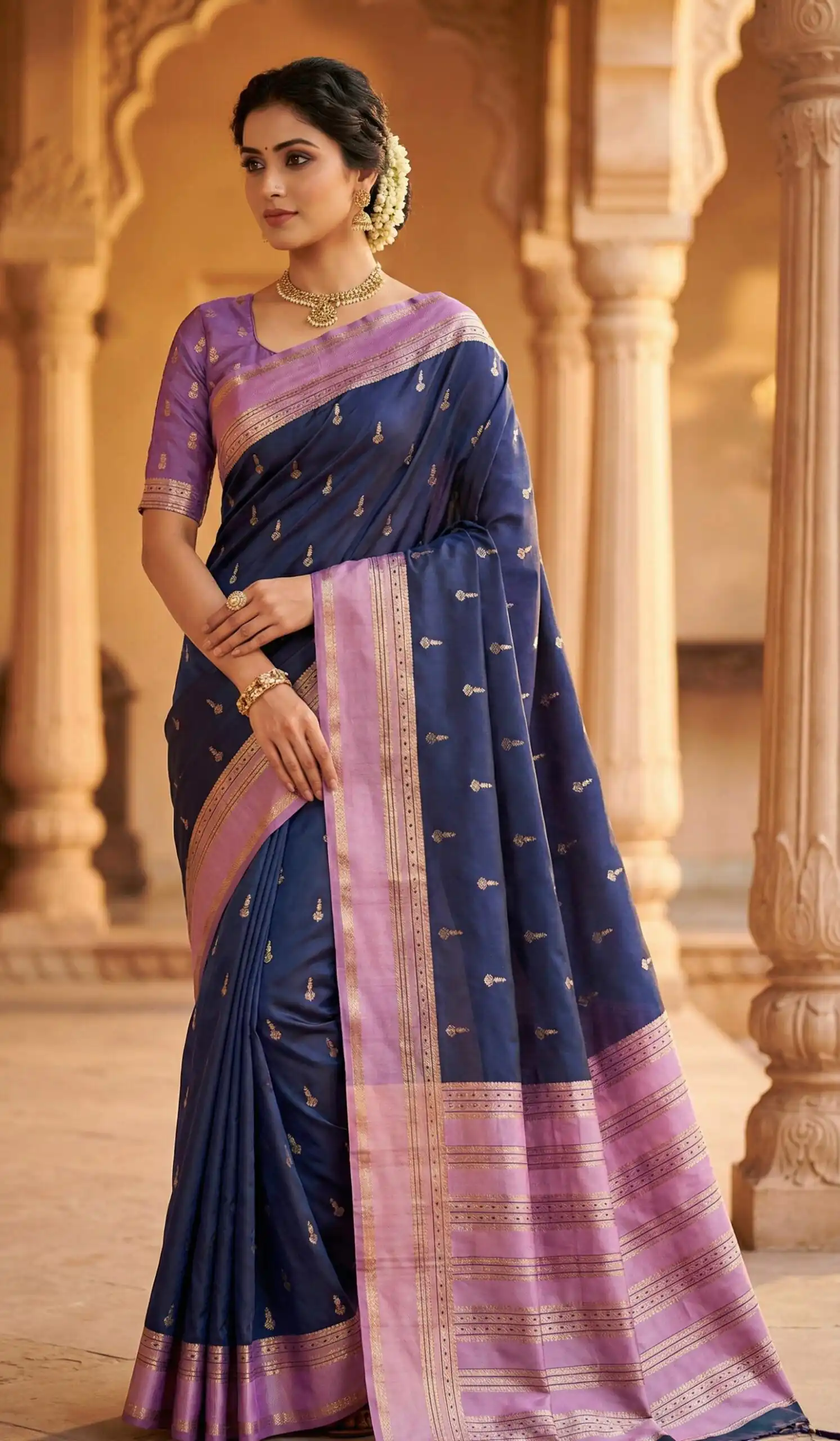 Navy Blue Banarasi Silk Zari Work Saree | Sarees, Bollywood Sarees, Creative Sarees, Designer Sarees, Embroidered Sarees, Ethnic Saree, Modern Digital sarees, Party Wear Sarees